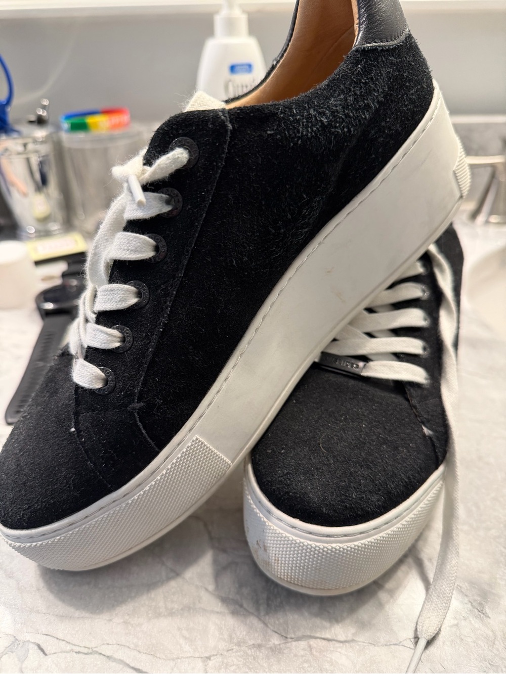 J/Slides Women's Black Platform Sneakers